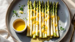Spargel mit Sauce hollandaise, warum Johann Lafer immer geklärte butter statt normale nimmt